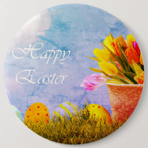 Happy Pasen  Ronde Button 6,0 Cm