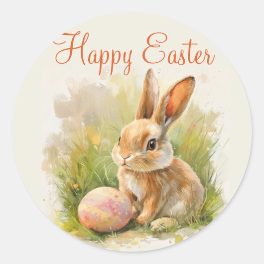 Happy Pasen Ronde Sticker (Voorkant)