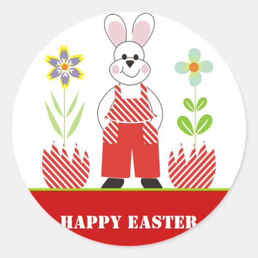 Happy Pasen Ronde Sticker (Voorkant)
