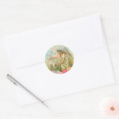 Happy Pasen Typografie Angel Lamb Ronde Sticker (Envelop)