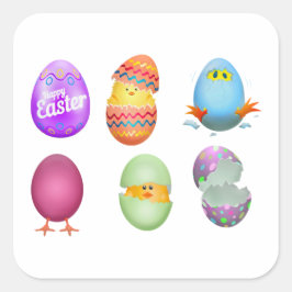 Happy Pasen Vierkante Sticker