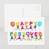 Happy Passover Cute Cartoon Diverse Kinder Tekst Briefkaart (Voorkant / Achterkant)