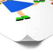 Happy Passover Cute Cartoon Diverse Kinder Tekst Poster (Hoek)