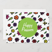 Happy Passover, Floral Passover Feestdagenkaart (Voorkant / Achterkant)