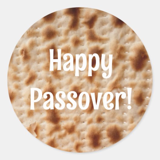 Happy Passover Matzah Sticker (Devant)