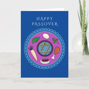 Happy Passover Pesach Seder bord Feestdagen Kaart