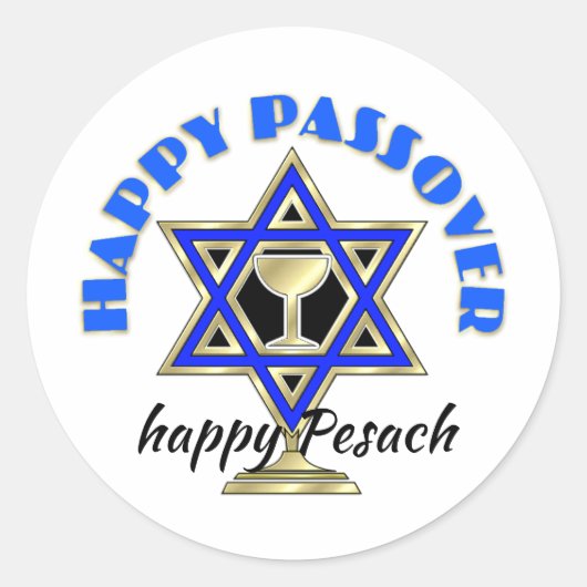 Happy Passover Ronde Sticker (Voorkant)