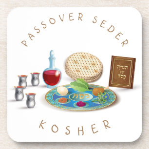 Happy Passover Seder Bord Kosher Pesach Bier Onderzetter