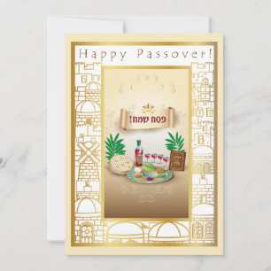 Happy Passover Spring Pesach Seder Feestdagenkaart