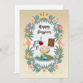 Happy Passover Spring Pesach Seder Feestdagenkaart (Voorkant / Achterkant)