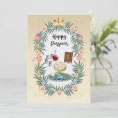 Happy Passover Spring Pesach Seder Feestdagenkaart (Staand voorkant)