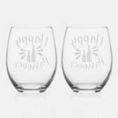 Happy Passover Wijnglas Zonder Voet (Achterkant)