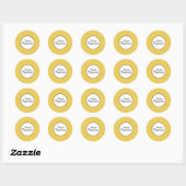 Happy Passover Yellow White Round Sticker (Vel)