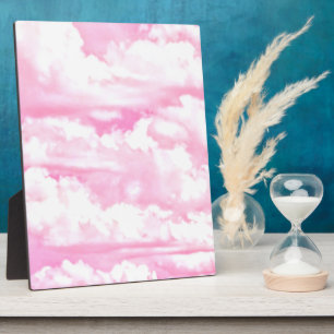 Happy Pastel roze wolken Fotoplaat