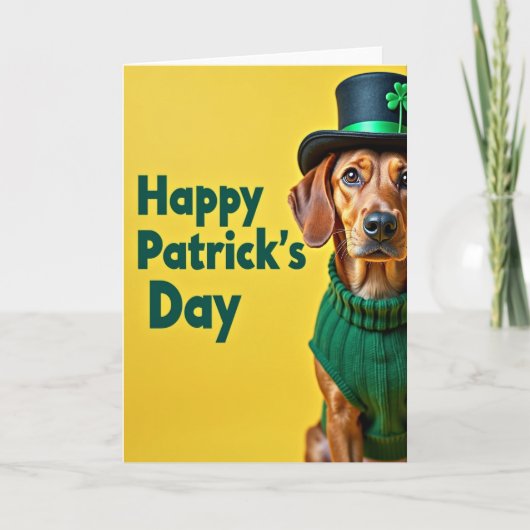 Happy Patricks Day Dog Card Kaart (Voorkant)