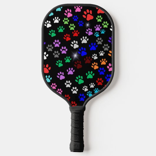 Happy Paw-afdrukken Pickleball Paddle (Achterkant)