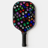 Happy Paw-afdrukken Pickleball Paddle (Voorkant)