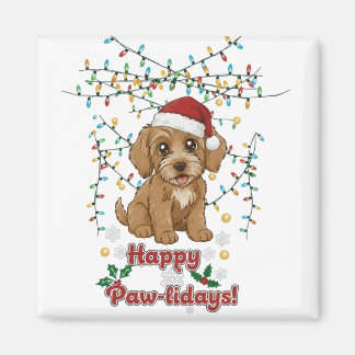 Happy Paw-lidays Christmas Cockapoo Magnet Magneet