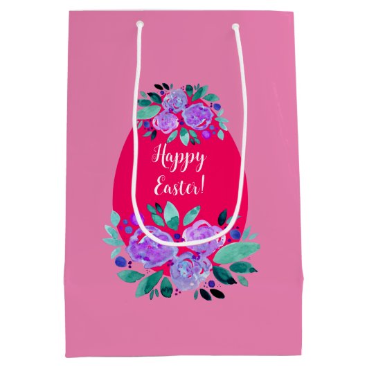 Happy Pawaterverf florroze ei Medium Cadeauzakje (Achterkant)