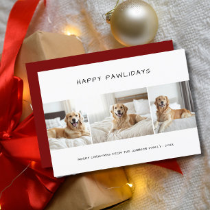Happy Pawholidays Golder Retriver Hond Foto Huisdi Feestdagenkaart