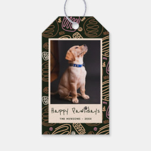 Happy Pawholidays Grappige Pun Pet Foto Cadeaulabel