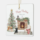 Happy Pawholidays Hondenontwerp - Affenpinscher Keramisch Ornament (Links)