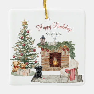 Happy Pawholidays Hondenontwerp - Affenpinscher Keramisch Ornament