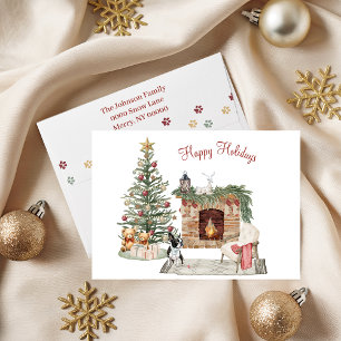 Happy Pawholidays Hondenontwerp- Boston Terrier Feestdagen Kaart