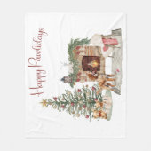 Happy Pawholidays Hondenontwerp - Brittany Spaniel Fleece Deken (Voorkant)