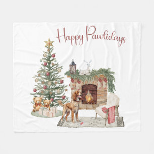 Happy Pawholidays Hondenontwerp - Brittany Spaniel Fleece Deken