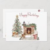 Happy Pawholidays Hondenontwerp- Cocker Spaniel Feestdagenkaart (Voorkant / Achterkant)