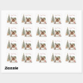 Happy Pawholidays Hondenontwerp - Dachshund Vierkante Sticker (Vel)
