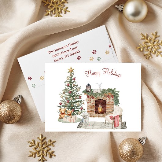 Happy Pawholidays Hondenontwerp - Maltees Feestdagen Kaart