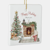 Happy Pawholidays Hondenontwerp - Maltees Keramisch Ornament (Rechts)