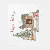 Happy Pawholidays Hondenontwerp- Poedel Fleece Deken (Voorkant)