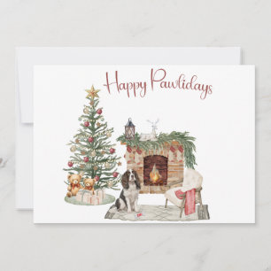 Happy Pawholidays Hondenontwerp - Springer Spaniel Feestdagenkaart