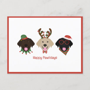 Happy Pawholidays Labrador Retriever Honden Feestdagenkaart