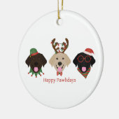 Happy Pawholidays Labrador Retriever Honden Keramisch Ornament (Links)