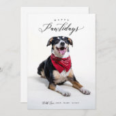 Happy Pawholidays Script Huisdier Kerstkaart (Voorkant / Achterkant)