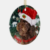 Happy Pawlidays Ceramic Ornament (Rechts)