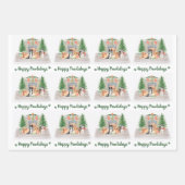 Happy Pawlidays Cute Dogs Hondenliefhebber Kerstmi Inpakpapier Vel (Voorkant 2)