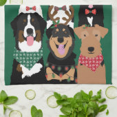 Happy Pawlidays Cute Kerstmis Theedoek (Gevouwen)