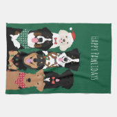 Happy Pawlidays Cute Kerstmis Theedoek (Horizontaal)