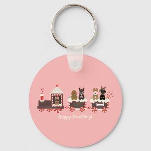 Happy Pawlidays Dog kerstvakantietrein Sleutelhanger