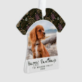 Happy Pawlidays Dog Pet Photo One Line Kerstmis Ornament (voorkant)