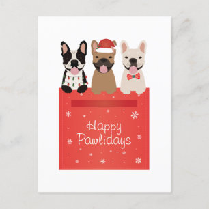Happy Pawlidays Franse Bulldogs Briefkaart