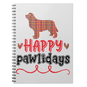 Happy Pawlidays Funny Word Pun Notitieboek