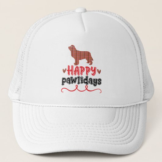 Happy Pawlidays | Funny Word Pun Trucker Pet (Voorkant)