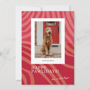 Happy Pawlidays Magenta Photo Holiday Card Feestdagenkaart