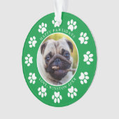 Happy Pawlidays Puppy Dog Paws kerstfoto Ornament (voorkant)